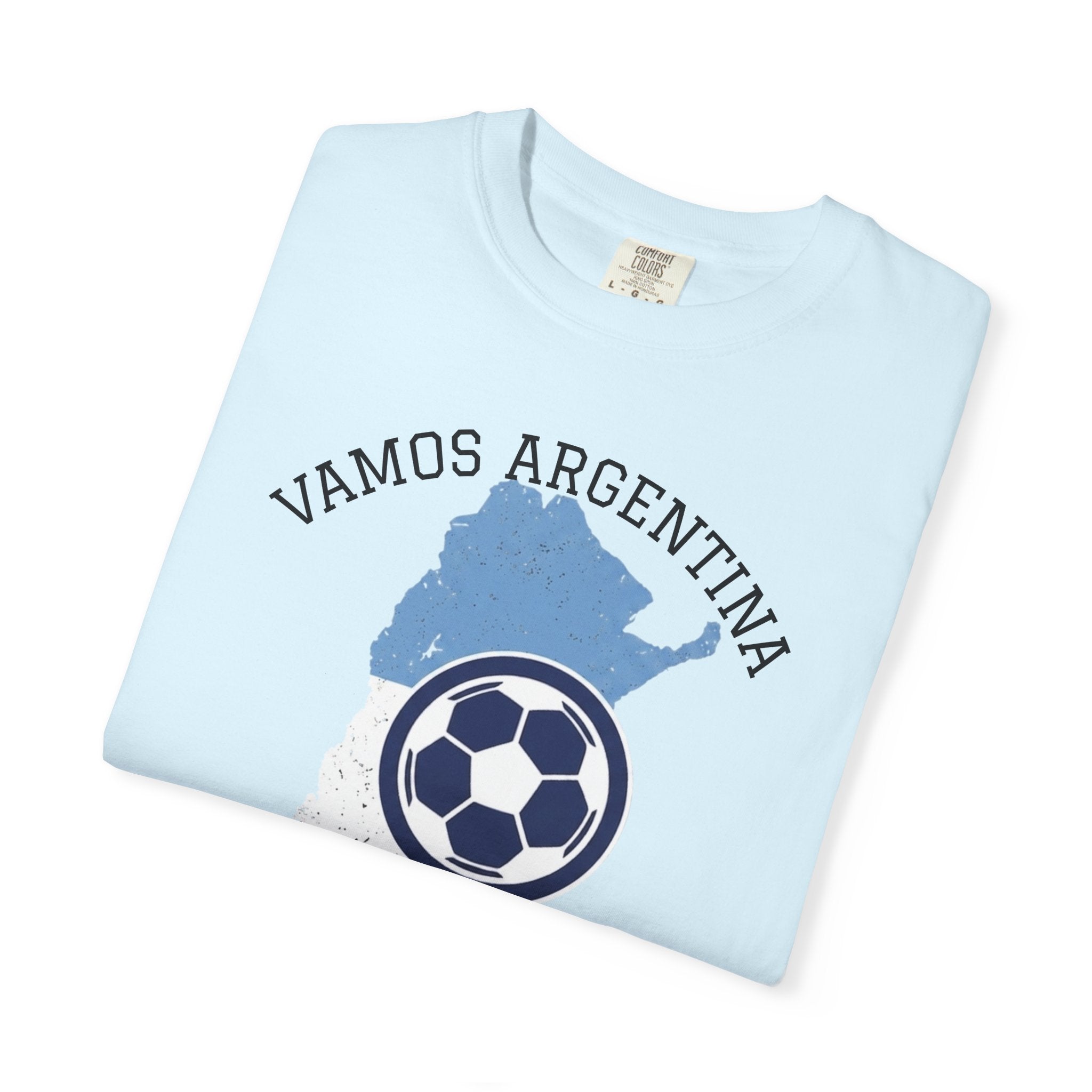 Vamos Argentina Soccer T-Shirt — 2026 Argentina Map Football Tee