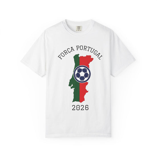 Força Portugal 2026 Soccer T-Shirt — Portugal Flag Map Football Tee