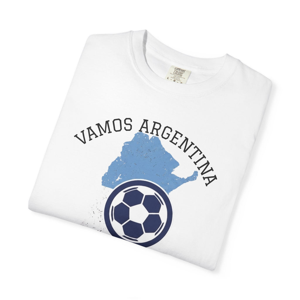 Vamos Argentina Soccer T-Shirt — 2026 Argentina Map Football Tee
