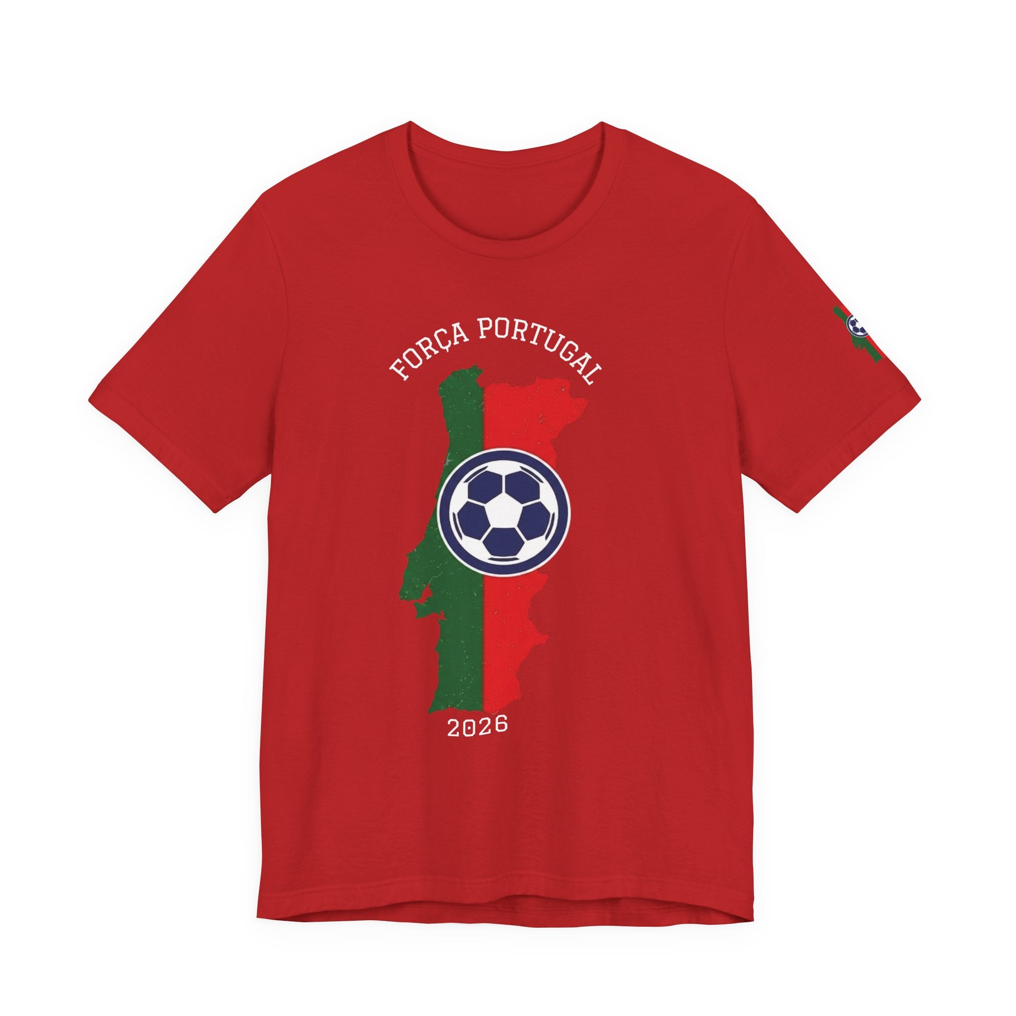 Força Portugal Soccer T‑Shirt — Portugal Map Football Fan Tee (2026)