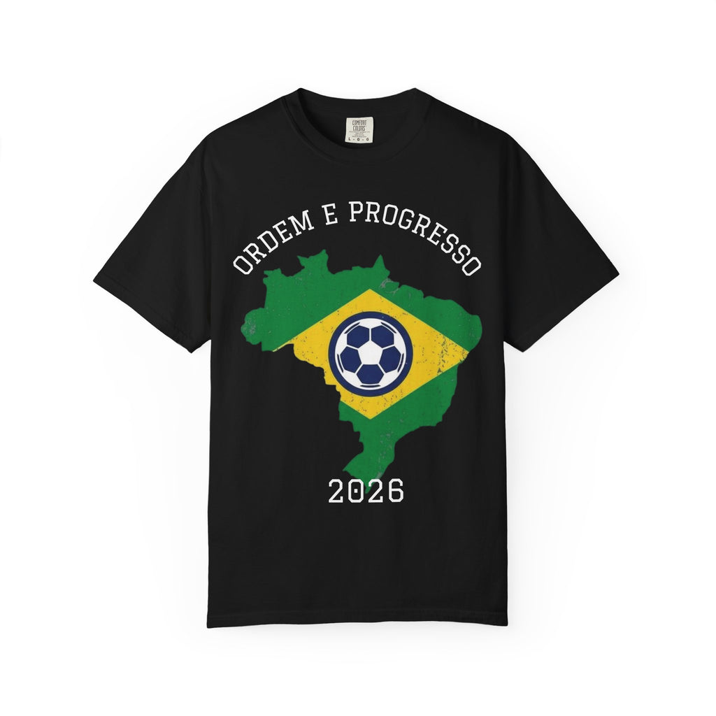 Brazil Flag Soccer T-Shirt — Ordem e Progresso 2026