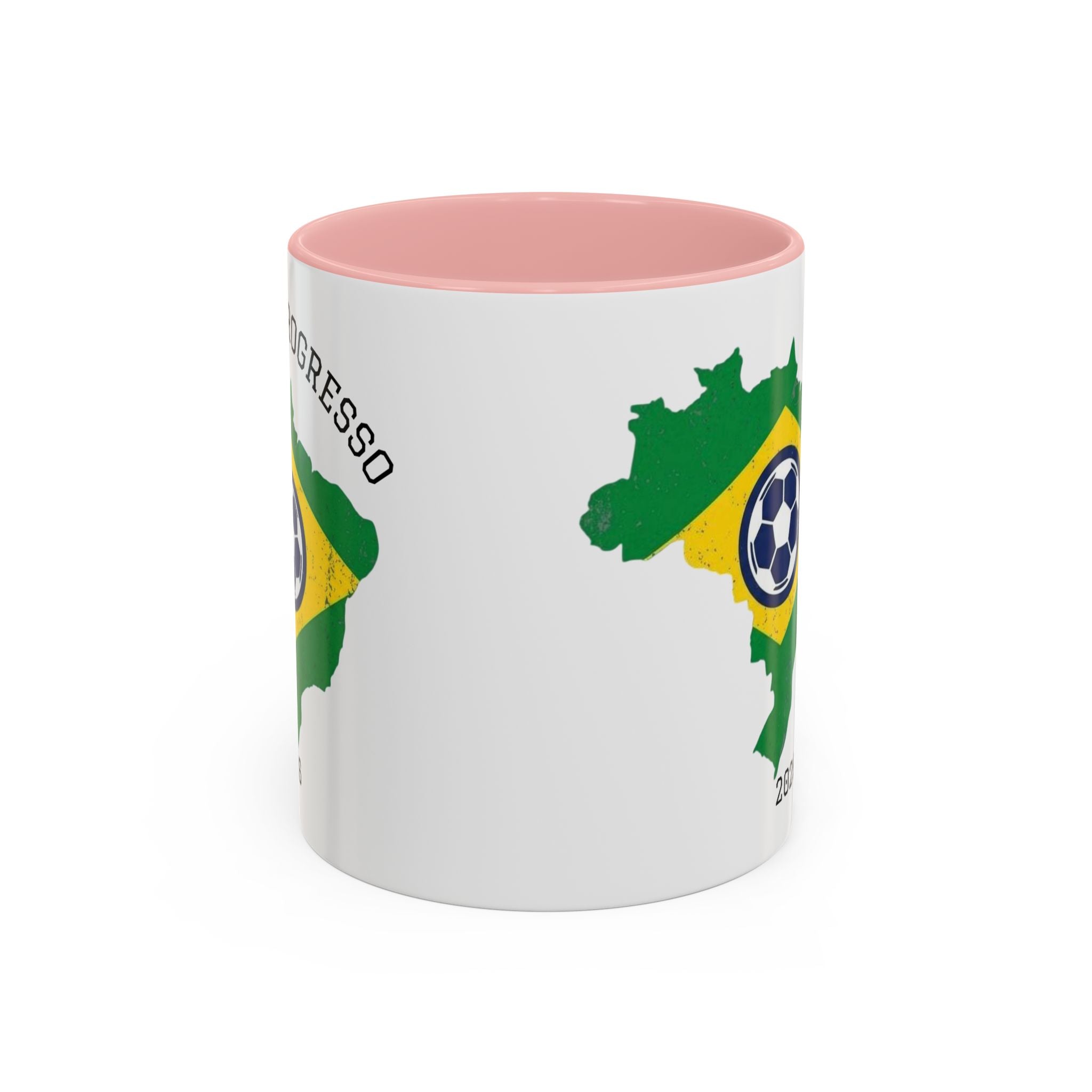 Brazil Map Soccer Coffee Mug — 2026 World Cup Brazil Flag Design