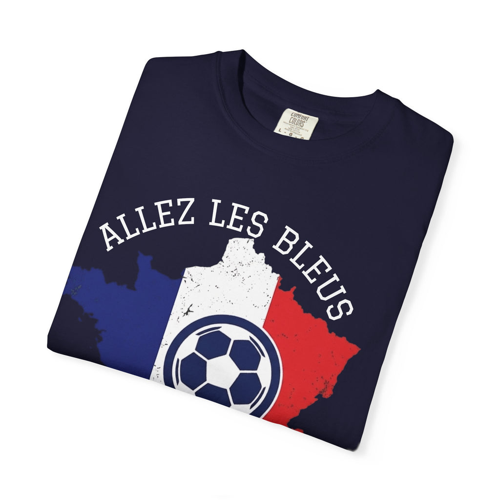 France Soccer T-Shirt — "Allez Les Bleus" 2026 Map & Ball Design