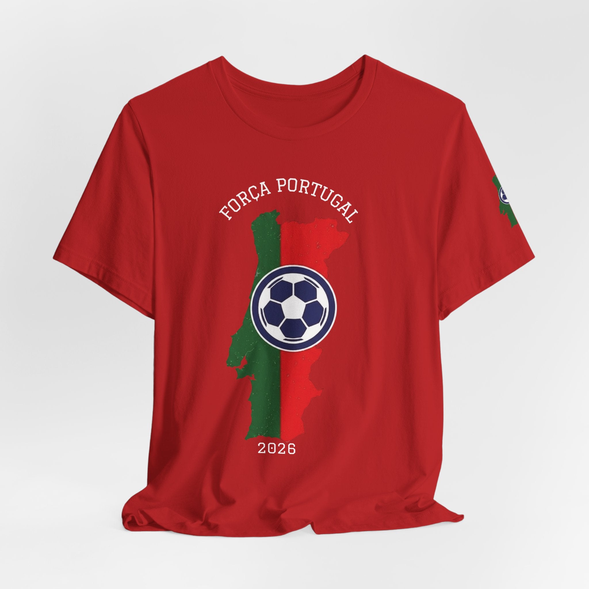 Força Portugal Soccer T‑Shirt — Portugal Map Football Fan Tee (2026)
