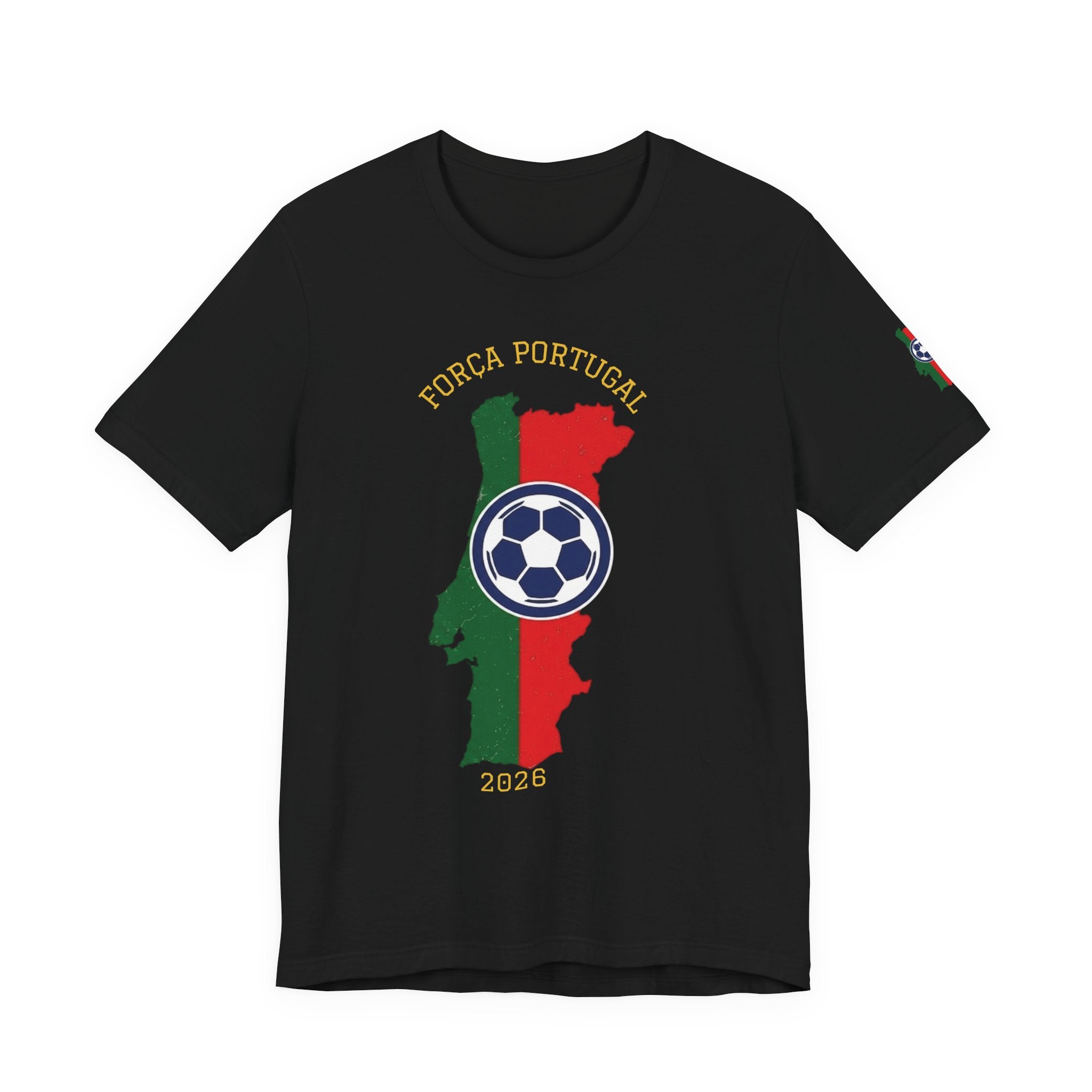 Força Portugal Soccer T‑Shirt — Portugal Map Football Fan Tee (2026)