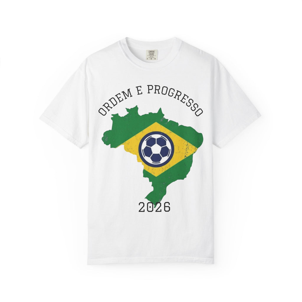 Brazil Flag Soccer T-Shirt — Ordem e Progresso 2026