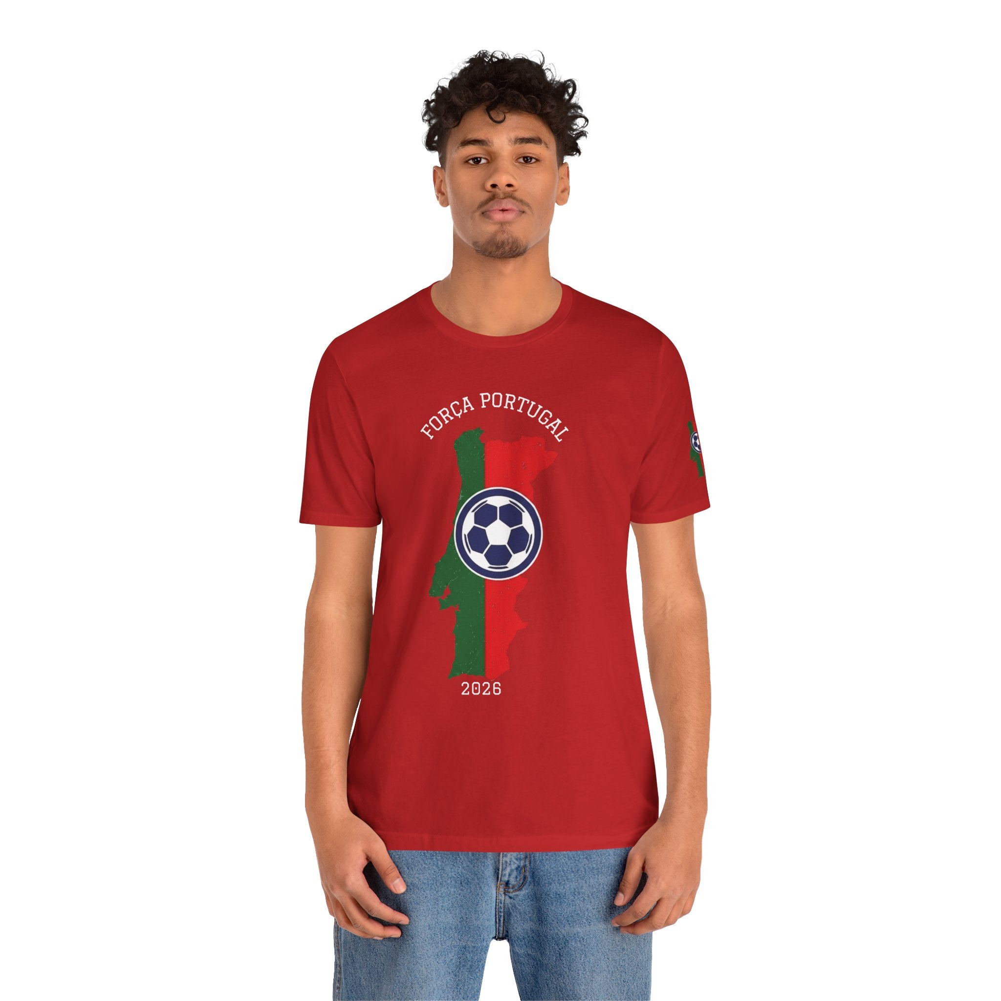 Força Portugal Soccer T‑Shirt — Portugal Map Football Fan Tee (2026)