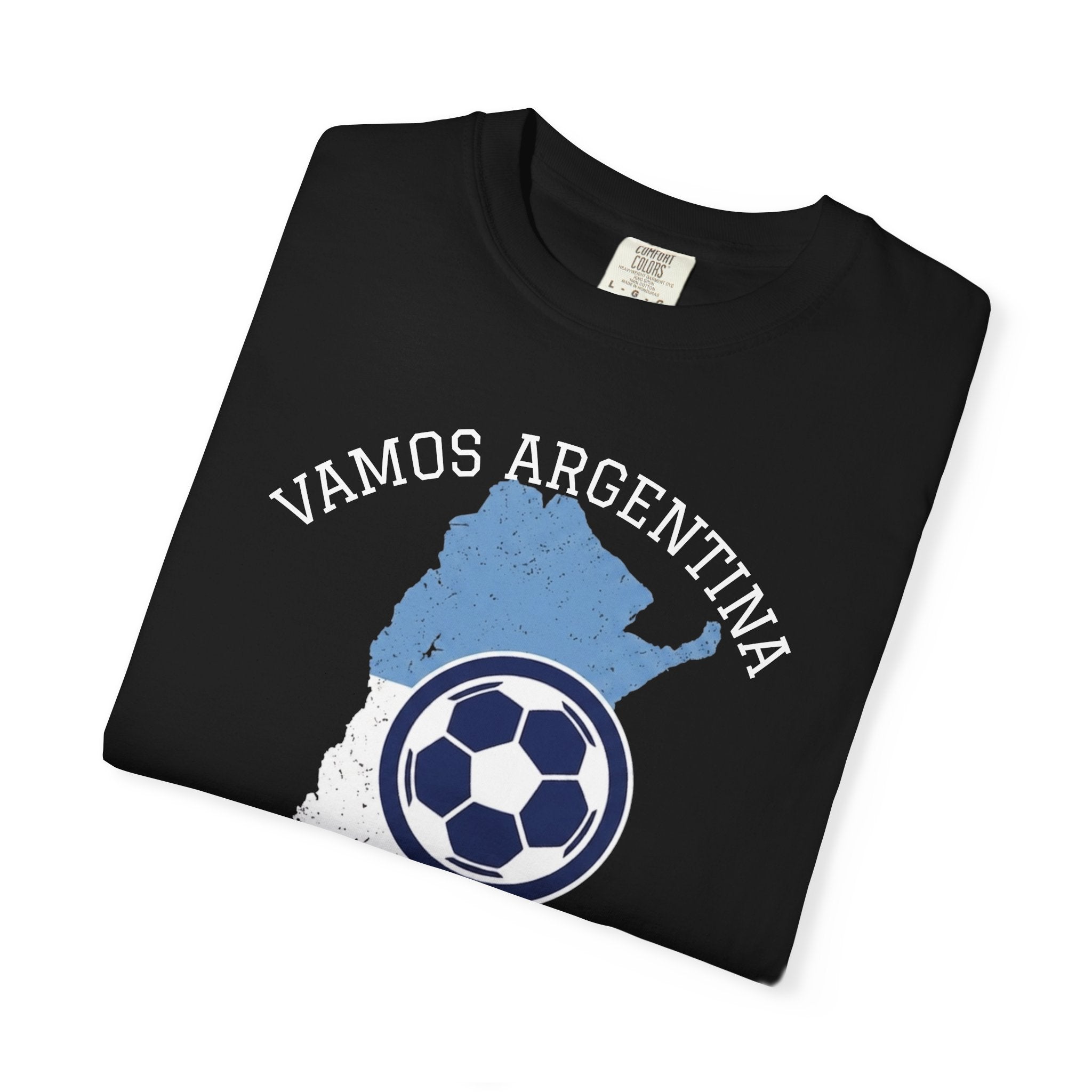 Vamos Argentina Soccer T-Shirt — 2026 Argentina Map Football Tee